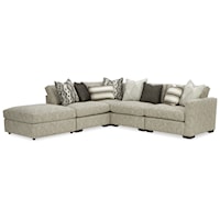 5-Piece Sectional Sofa with Ottoman and RAF Chair