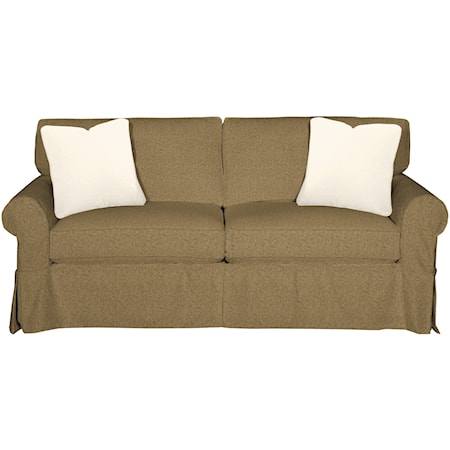 Cottage Style Slipcover Sleeper Sofa with Skirted Base and Innerspring Mattress