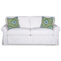 Cottage Style Slipcover Sleeper Sofa with Queen Innerspring Mattress