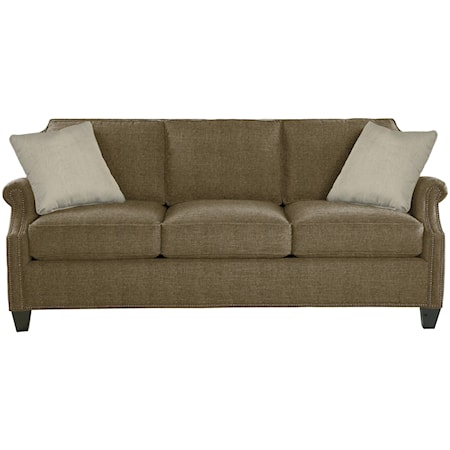 Transitional Sofa with Clipped Corner Shape and Nailhead Trim