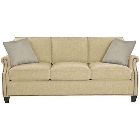 Transitional Sofa with Clipped Corner Shape and Nailhead Trim