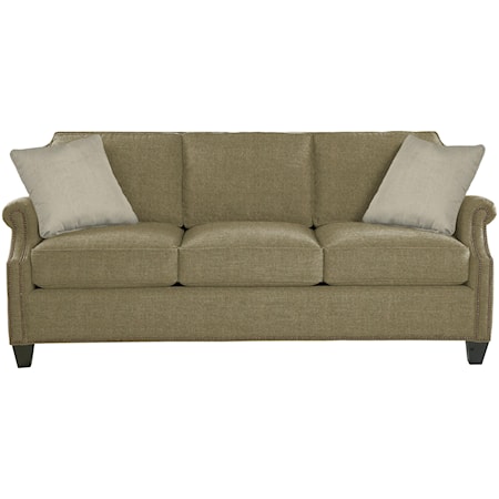 Transitional Sofa with Clipped Corner Shape and Nailhead Trim