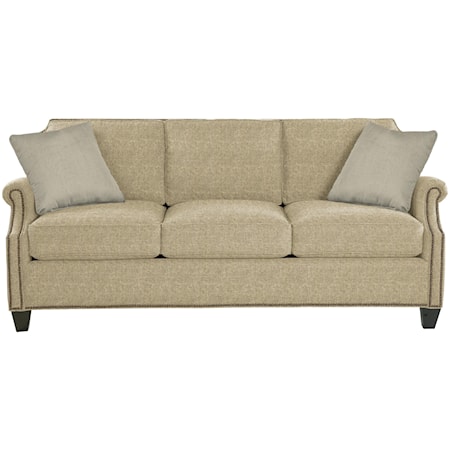 Transitional Sofa with Clipped Corner Shape and Nailhead Trim