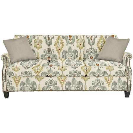 Transitional Sofa with Clipped Corner Shape and Nailhead Trim