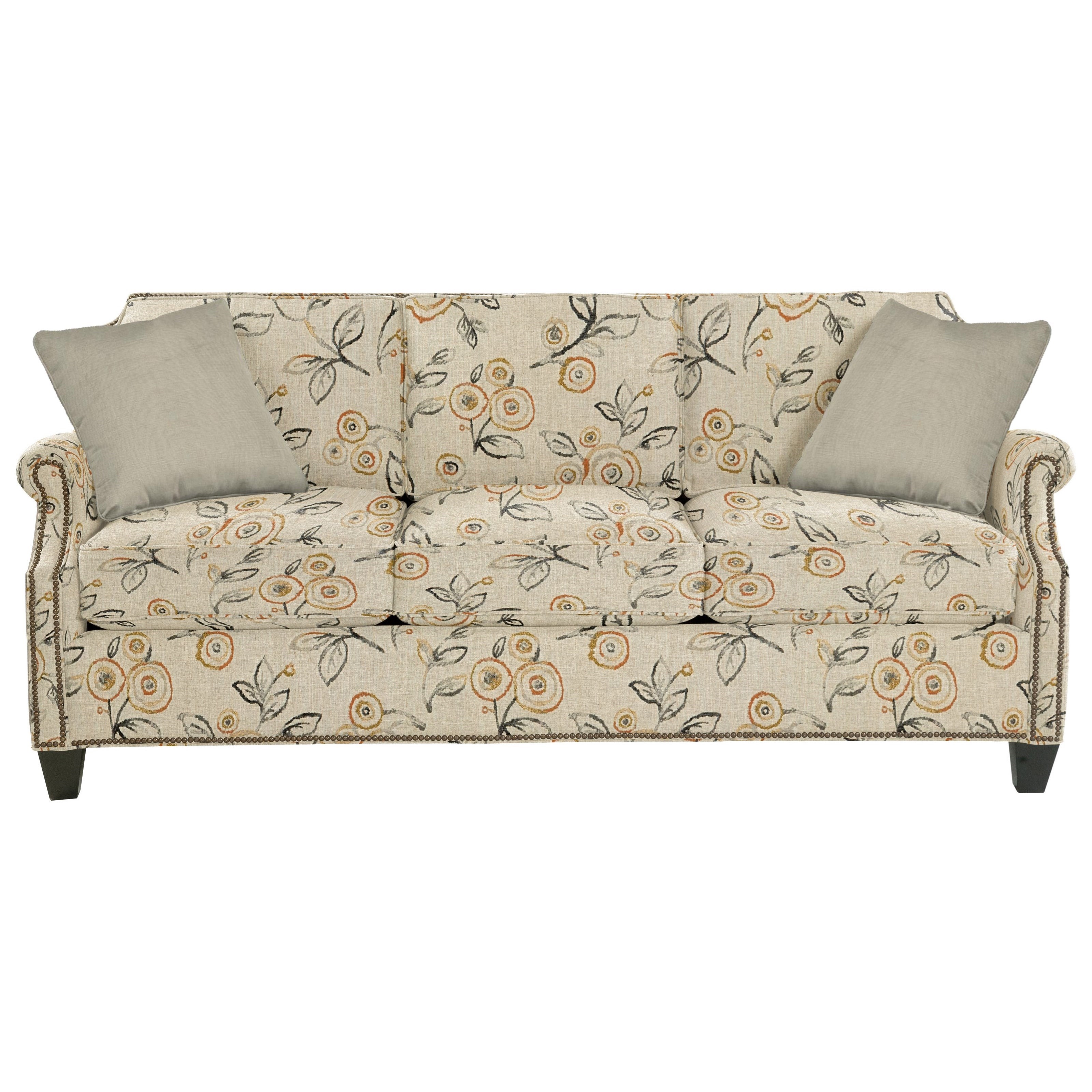 Transitional Sofa with Clipped Corner Shape and Nailhead Trim
