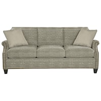 Transitional Sofa with Clipped Corner Shape and Nailhead Trim