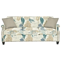 Transitional Sofa with Clipped Corner Shape and Nailhead Trim