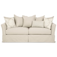 Skirted 2 Seat Sofa with Slipcover and Pillow Back