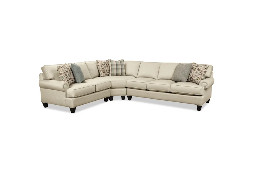C9 Custom Collection 3 Pc Sectional Sofa by Craftmaster at VanDrie Home Furnishings