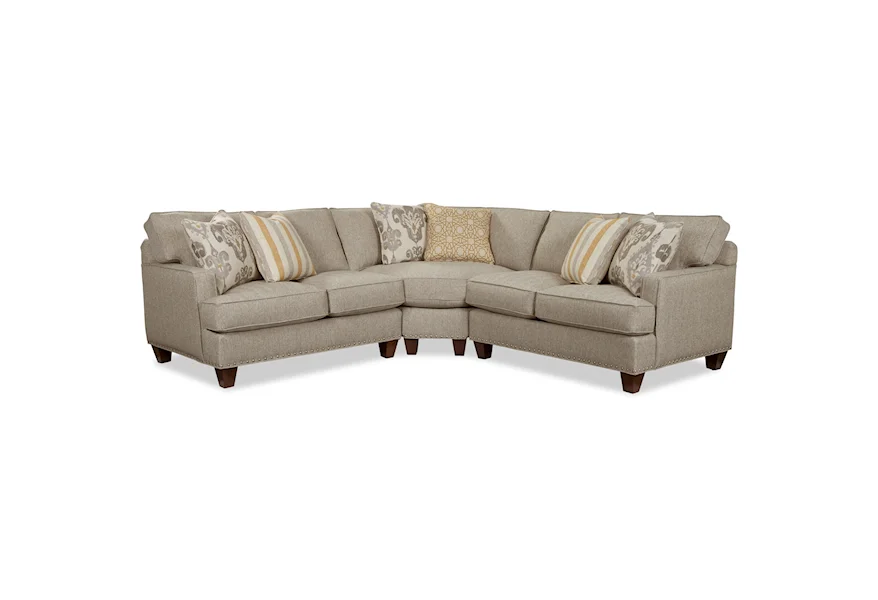 C9 Custom Collection 3 Pc Sectional Sofa by Craftmaster at Zak's Home