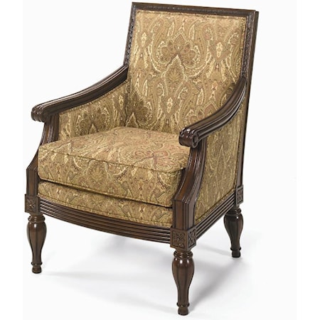 Upholstered Exposed Wood Frame Chair