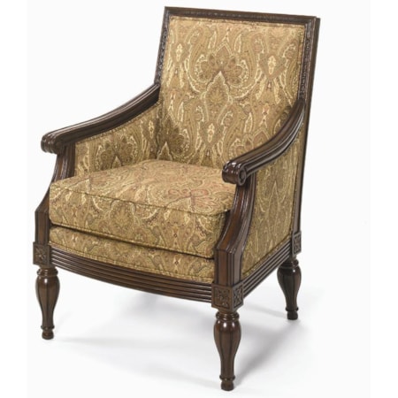 Upholstered Exposed Wood Frame Chair
