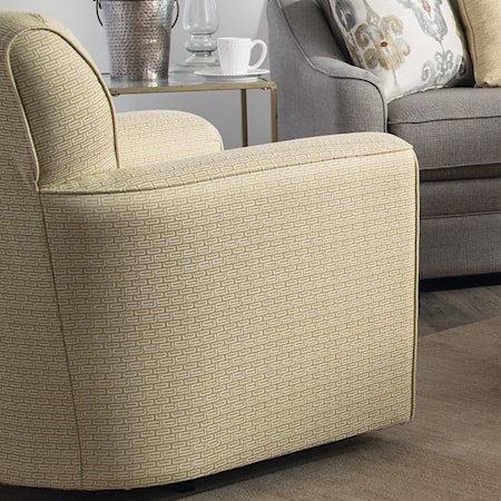 Upholstered Swivel Chair with Flared Arms