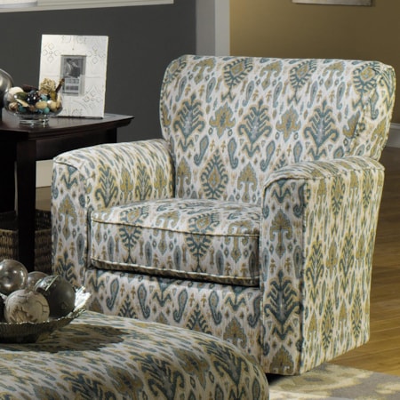 Upholstered Swivel Chair with Flared Arms