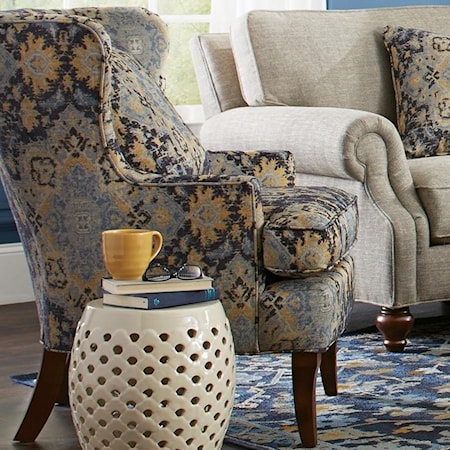 Traditional Upholstered Wing Chair