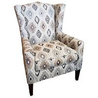 Transitional Wing Chair with Wide Flared Wings