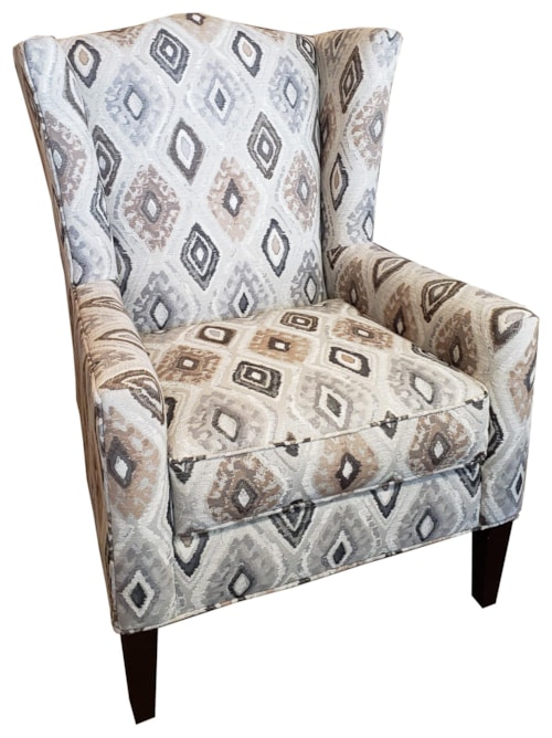 Transitional Wing Chair with Wide Flared Wings