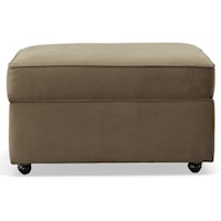 Hinge Top Storage Ottoman-Small with Casters