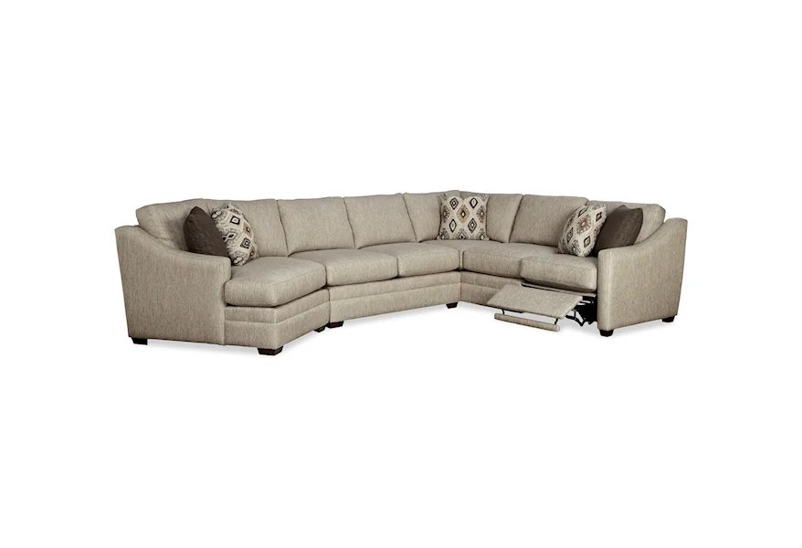 F9 Custom Collection 3 Pc Sectional Sofa w/ RAF Recliner by Craftmaster at Powell's Furniture and Mattress