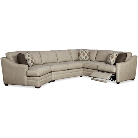 3 Pc Sectional Sofa w/ RAF Recliner