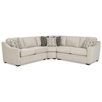 Customizable 3-Piece Sectional with Pie Wedge