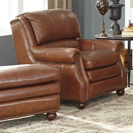 Leather Chair and Ottoman Set