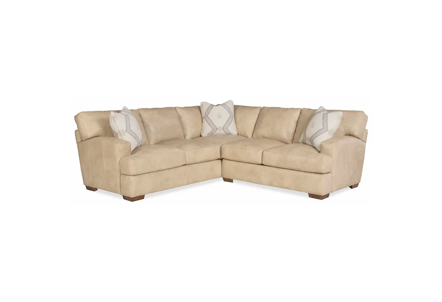 Julian 2-Piece Leather Sectional w/ Pillows by Craftmaster at Belfort Furniture