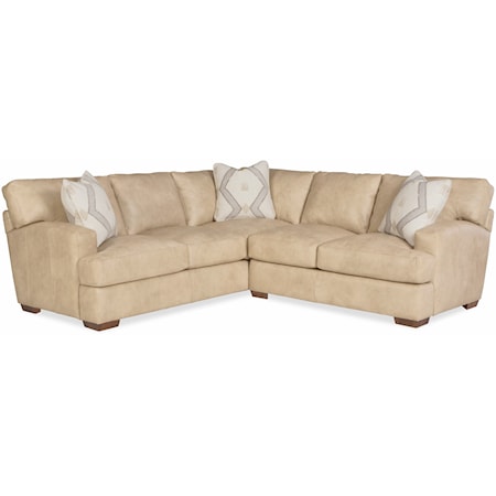 2-Piece Leather Sectional w/ Pillows