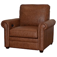 Customizable Power High Leg Recliner with Crescent Arms and USB Charging Port