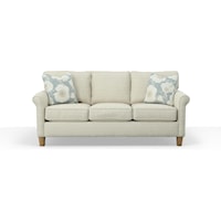 Customizable 3 Seat Sofa with Sock Arms, Loose Box Back Cushions and Conical Legs