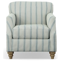 Customizable Upholstered Accent Chair with Slope Arms, Tight Back and Tapered Legs