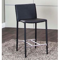 Contemporary Counter Height Stool with Chrome Footrest