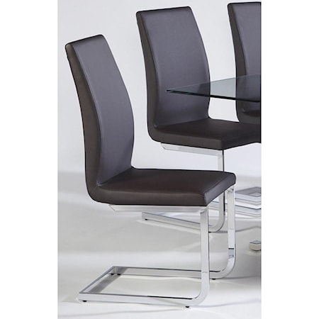 Contemporary Dining Side Chair with Chrome Base