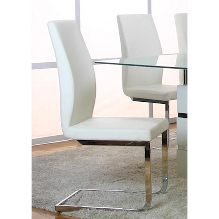 Contemporary Dining Side Chair with Chrome Base