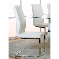 Contemporary Dining Side Chair with Chrome Base