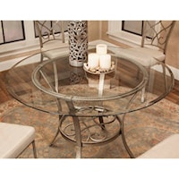 Traditional Round Dining Table with Glass Top