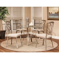 Traditional 5-Piece Table and Chair Set with Glass Top