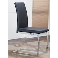 Contemporary Dining Side Chair 2-Pack with Chrome Base