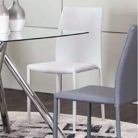 Light Gray Polyurethane Side Chair