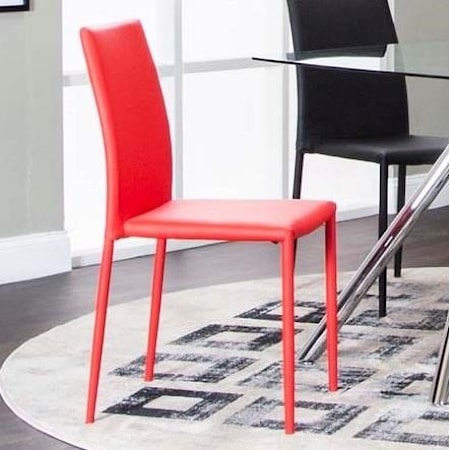 Red Polyurethane Side Chair