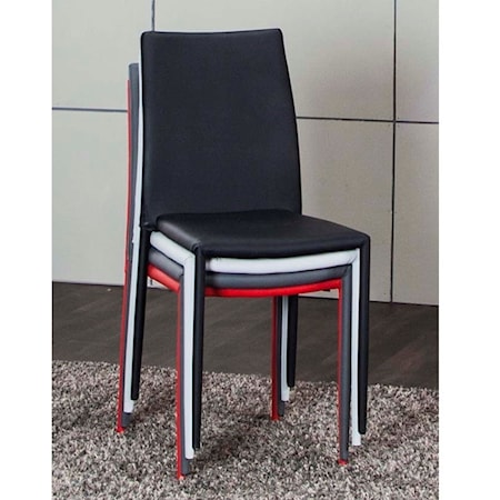 Set of 4 Chairs - Black,Lt Gray,Charcoal,Red