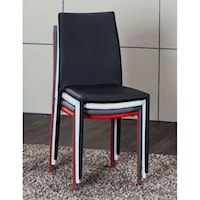 Set of 4 Chairs - Black, Light Gray, Charcoal, Red Polyurethane