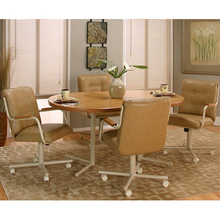 Laminate Table and Swivel Chair Set