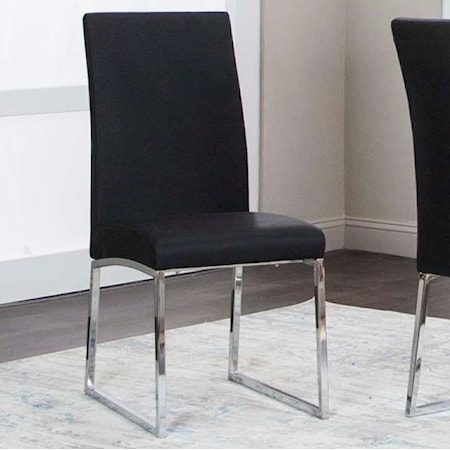 Black/Stainless Steel Side Chair