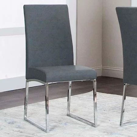 Charcoal/Stainless Steel Side Chair
