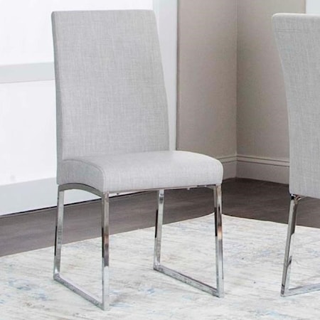 Light Gray Tweed/Stainless Steel Side Chair 