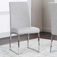 Light Gray Tweed/Stainless Steel Side Chair (Welded)