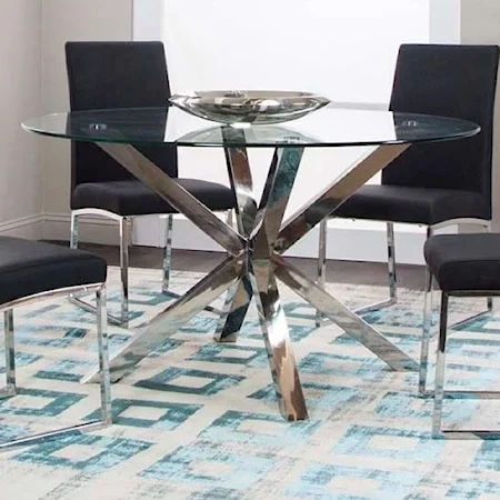 54" Round Glass Dining Table