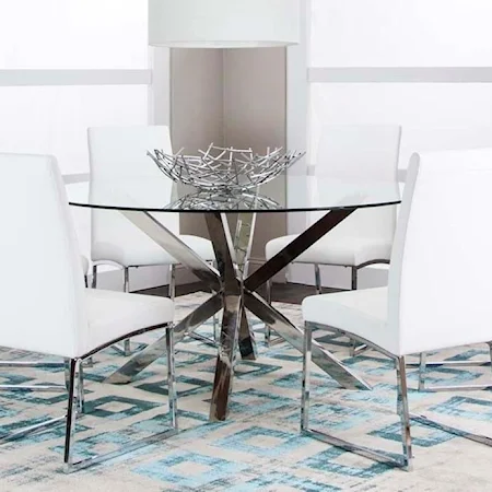 59" Round Glass Dining Table