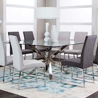 59" Square Glass Dining Table